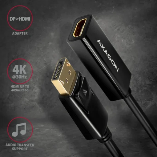 AXAGON DisplayPort > HDMI 1.4 adapter 4K/30Hz, RVD-HI14N - Image 2