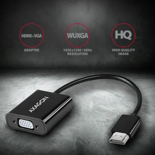 AXAGON Reduction / Adapter RVH-VGAN, HDMI -> VGA, FullHD, Audio OUT - Image 2