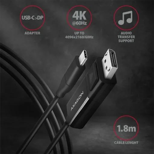 AXAGON Cable RVC-DPC USB-C on DispalyPort - Image 2