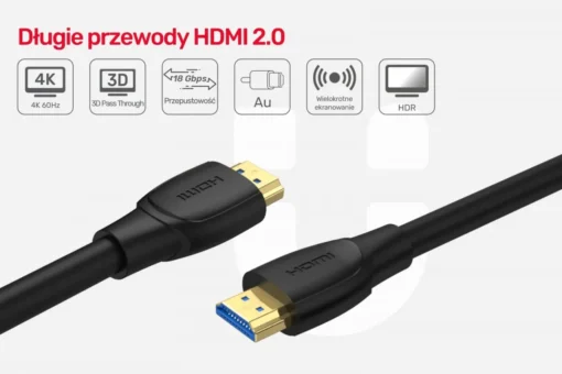 Unitek HDMI CABLE HIGH SPEED 2.0; 4K; 7M; C11068BK - Image 4