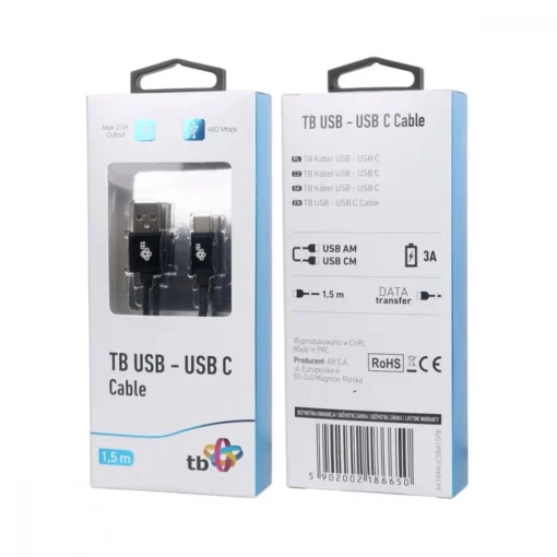 TB Cable USB - USB C 1.5 m black tape premium