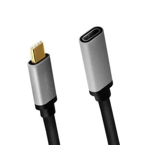 LogiLink USB-C M/F cable, 4K/60Hz , alu, 0.5m - Image 2