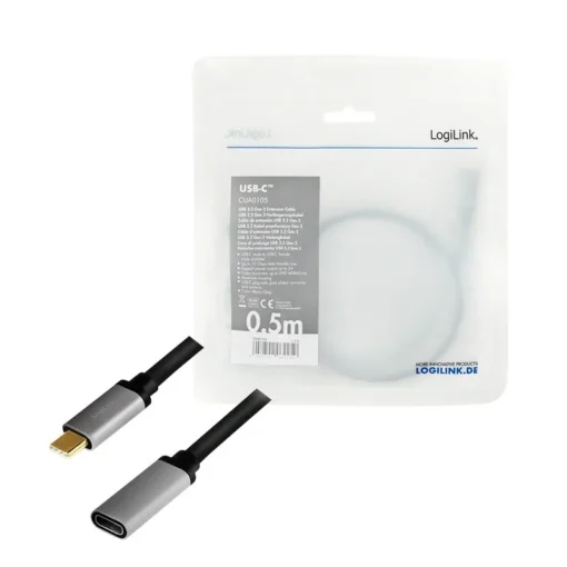 LogiLink USB-C M/F cable, 4K/60Hz , alu, 0.5m - Image 5