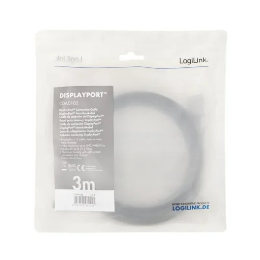 LogiLink DisplayPort cable 4K/60 Hz,DP/M do DP/m,alu. 3m - Image 4