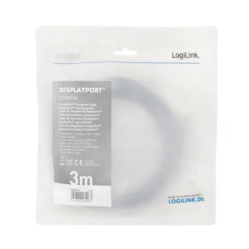 LogiLink DisplayPort cable 8K/60 Hz,DP/M do DP/M,alu. 3m - Image 4