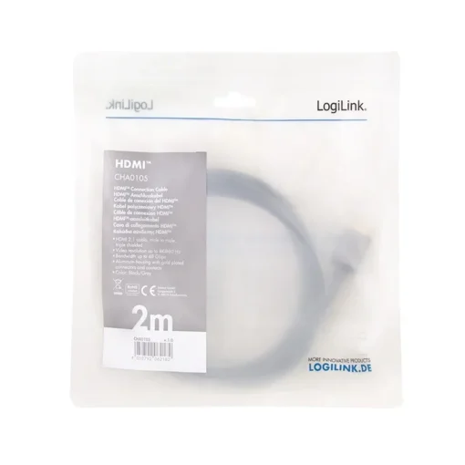 LogiLink HDMI 2.1 cable, 8K/60Hz , alu, 2m - Image 4