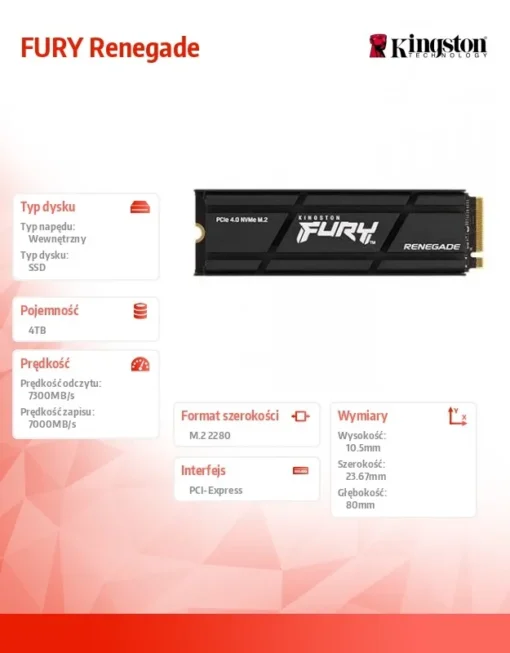 Kingston SSD FURY Renegade 4TB PCI-e 4.0 NVMe 7300/7000 - Image 4