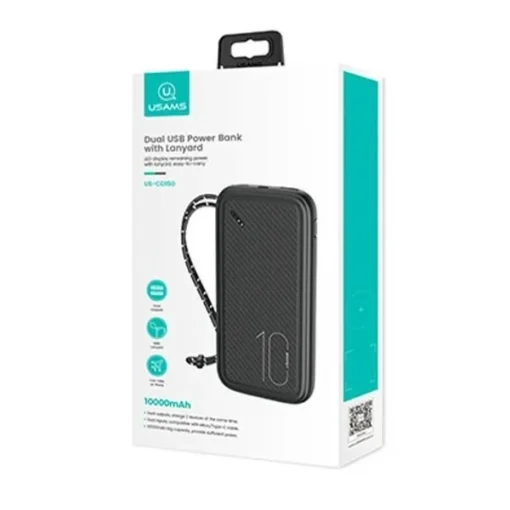 USAMS Powerbank PB56 10000mAh 2xUSB Black - Image 2