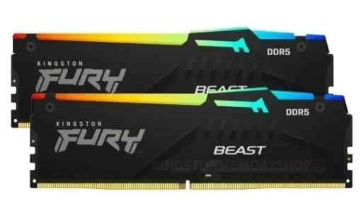 Kingston DDR5 Fury Beast Bla RGB 16GB(2 8GB)/5200 CL36 EXPO