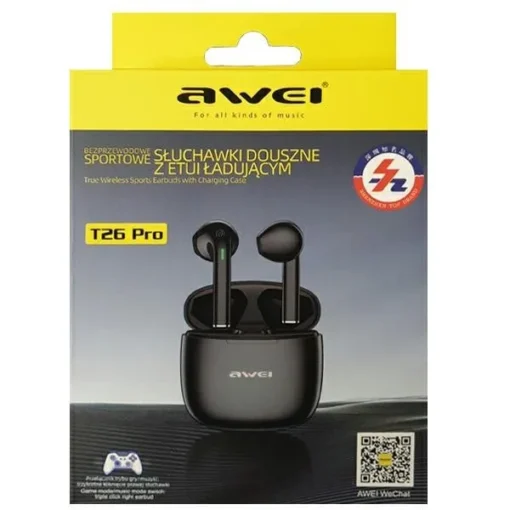 AWEI Bluetooth Headphones 5.3 T26 Pro TWS Black - Image 2