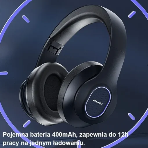 AWEI Bluetooth Headphones A100BL Black - Image 4