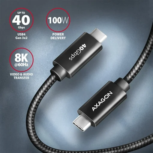 AXAGON AXAGON BUCM432-CM10AB c able USB-C-USB-C, USB4. - Image 2