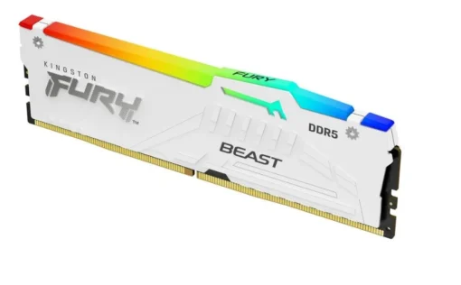 Kingston памет DDR5 Fury Beast RGB 16GB(1*16GB)/5200 CL36 white - Image 2