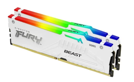 Kingston памет DDR5 Fury Beast RGB 32GB(2*16GB)/5200 CL40 white