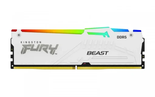 Kingston памет DDR5 Fury Beast Whi RGB 32GB(1*32GB)/6000 CL36