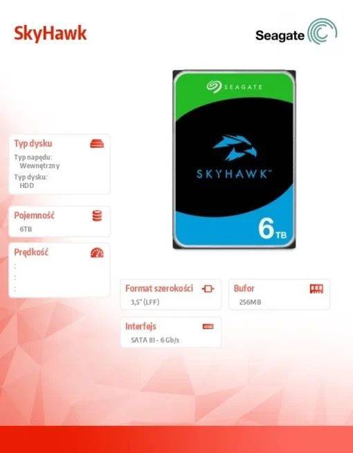 Seagate HDD SkyHawk 6TB 3,5 inches 256MB ST6000VX009 - Image 2