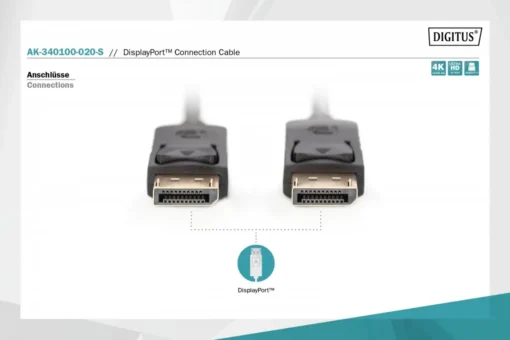 Digitus Display Port 1.2 Cable 2m DP/DP M/M - Image 3