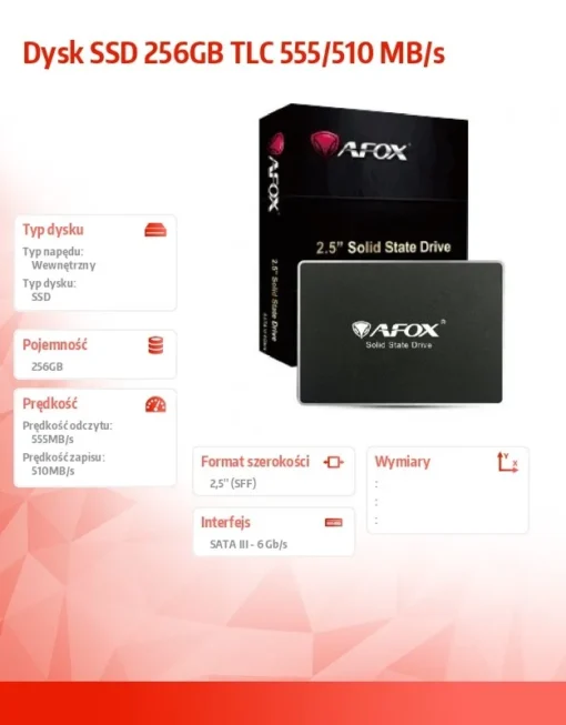 AFOX SSD drive 256GB TLC 555/510 MB/s - Image 2