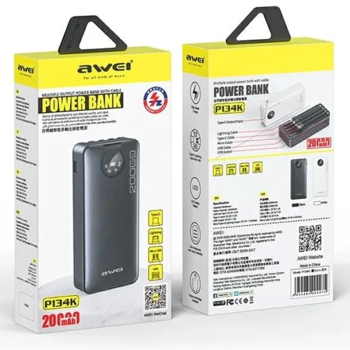 AWEI Powerbank 20000mAh P134 K all USB - Image 3