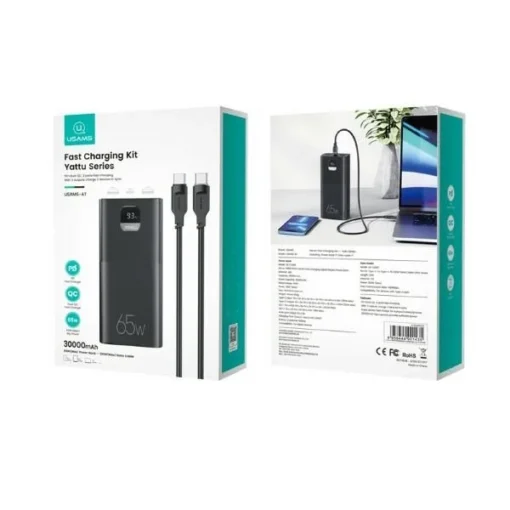 USAMS Powerbank 30000mAh PB68 PD + QC 3.0 Fast Charge - Image 2