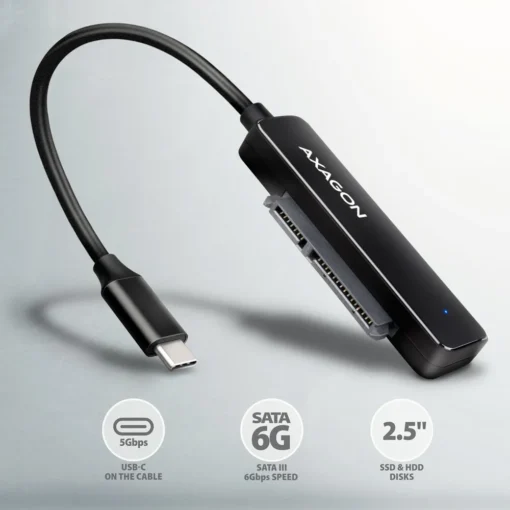 AXAGON ADSA-FP2C adapter USB-C 5Gbps HDD/SSD SATA6G 2. - Image 2