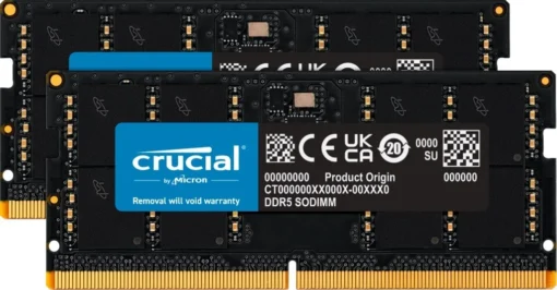 Crucial памет за лаптоп DDR5 SODIMM 64GB(2*32)/4800 CL46 (16Gbit)