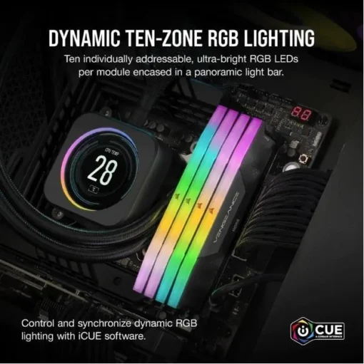 Corsair DDR5 VENGEANCE RGB памет 64GB/6000 (2x32GB) CL30 AMD EXPO - Image 3