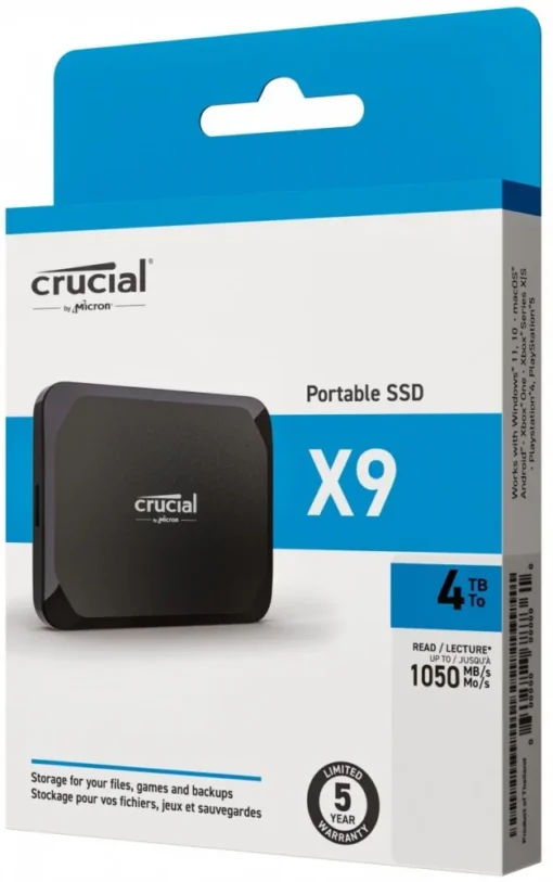 Crucial SSD drive X9 4TB USB-C 3.2 Gen2 - Image 2