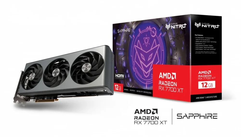 Sapphire Technology видео карта Radeon RX 7700 XT NITRO+GAMING OC 12GB GDDR6 192bit 2DP