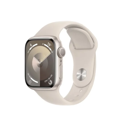 Apple Watch Series 9 GPS, 41mm Starlight Aluminium Case with Starlight Sport Band - M/L