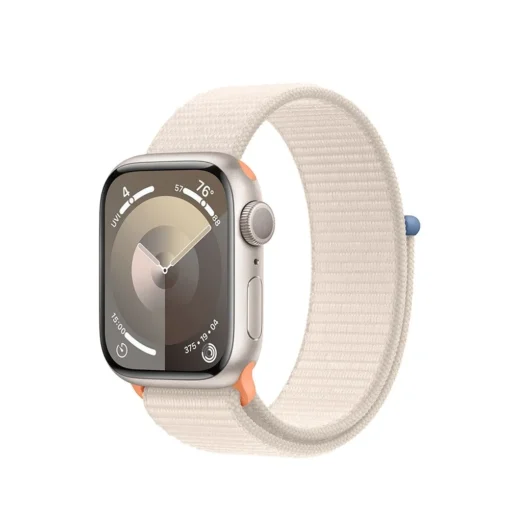 Apple Watch Series 9 GPS, 41mm Starlight Aluminium Case with Starlight Sport Loop