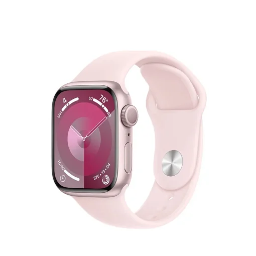 Apple Watch Series 9 GPS 41mm Pink Aluminium Case with Light Pink Sport Band - S/M