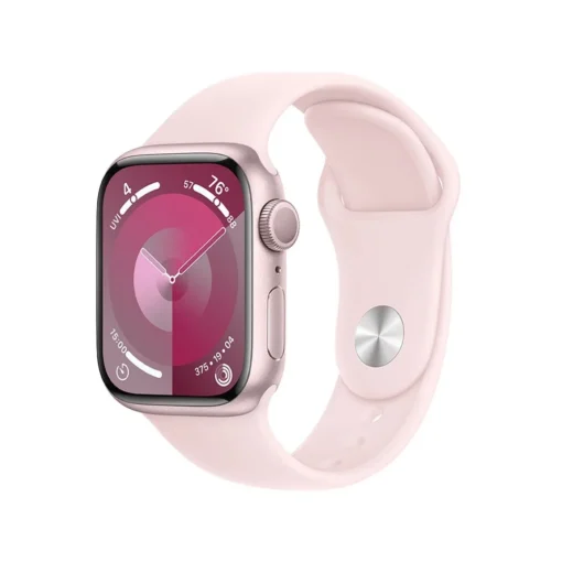 Apple Watch Series 9 GPS 45mm Pink Aluminium Case with Light Pink Sport Band - S/M