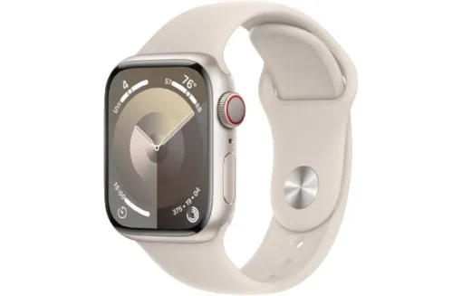 Apple Watch Series 9 GPS + Cellular 41mm Starlight Aluminium Case with Starlight Sport Band - S/M