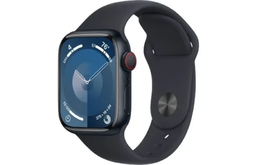 Apple Watch Series 9 GPS + Cellular 41mm Midnight Aluminium Case with Midnight Sport Band - S/M