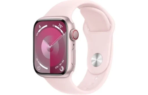 Apple Watch Series 9 GPS + Cellular 41mm Pink Aluminium Case with Light Pink Sport Band - S/M