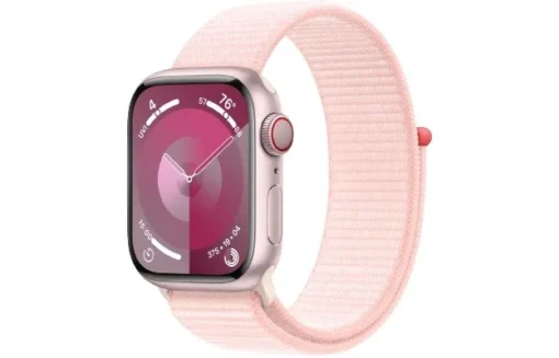 Apple Watch Series 9 GPS + Cellular 41mm Pink Aluminium Case with Light Pink Sport Loop