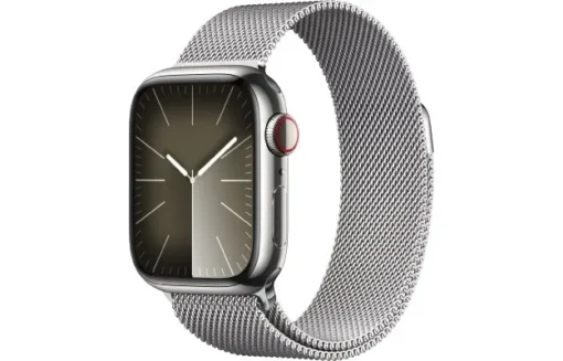 Apple Watch Series 9 GPS + Cellular 41mm Silver Stainless Steel Case with Silver Milanese Loop