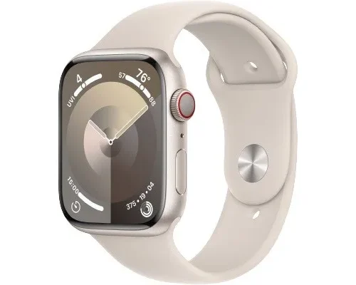 Apple Watch Series 9 GPS + Cellular 45mm Starlight Aluminium Case with Starlight Sport Band - S/M