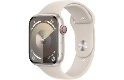 Apple Watch Series 9 GPS + Cellular 45mm Starlight Aluminium Case with Starlight Sport Band - S/M