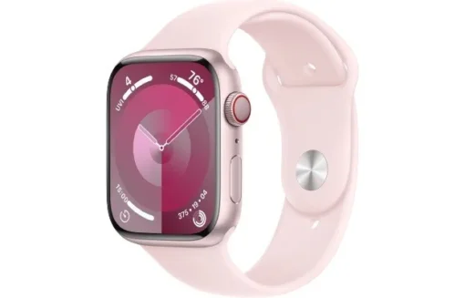 Apple Watch Series 9 GPS + Cellular 45mm Pink Aluminium Case with Light Pink Sport Band - S/M