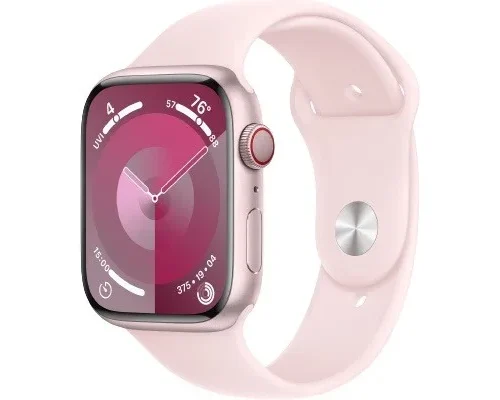 Apple Watch Series 9 GPS + Cellular 45mm Pink Aluminium Case with Light Pink Sport Band - M/L