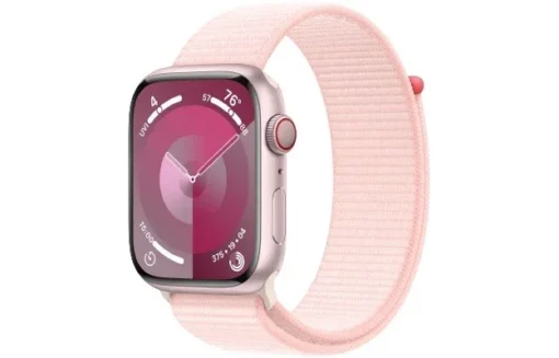 Apple Watch Series 9 GPS + Cellular 45mm Pink Aluminium Case with Light Pink Sport Loop