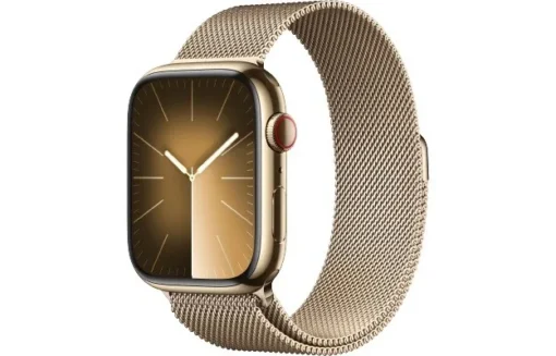 Apple Watch Series 9 GPS + Cellular 45mm Gold Stainless Steel Case with Gold Milanese Loop