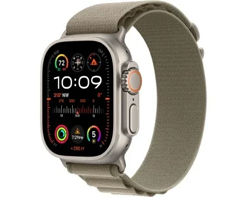 Apple Watch Ultra 2 GPS + Cellular, 49mm Titanium Case with Olive Alpine Loop - M