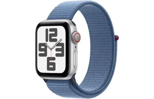 Apple Watch SE GPS + Cellular 40mm Silver Aluminium Case with Winter Blue Sport Loop