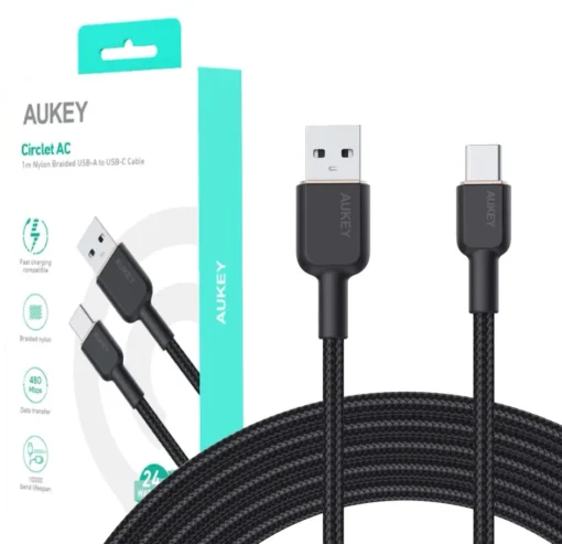 AUKEY AUKEY CB-NAC1 Nylon cab le USB C - USB A 1m 3A