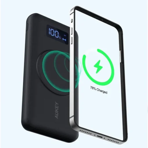 AUKEY PB-WL02i Power Bank | 10000mAh | 22.5W | MagSafe | LED | PD QC HSC Qi - Image 4