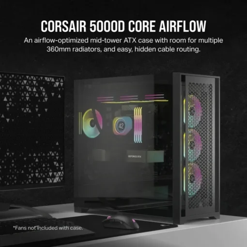 Corsair кутия за компютър 5000D CORE TG Airflow Mid-Tower black - Image 2