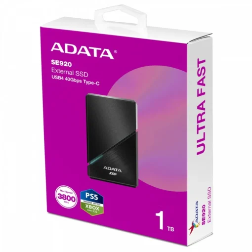 Adata външен SSD SE920 1TB USB4C 3800/3700 MB/s black - Image 4